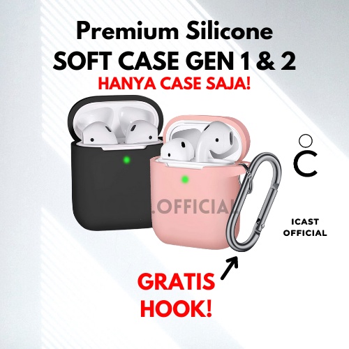 Case Airpods Gen 2 1 Silicone Case Gratis HOOK Transparant Case Airpods Casing Bening Airpods