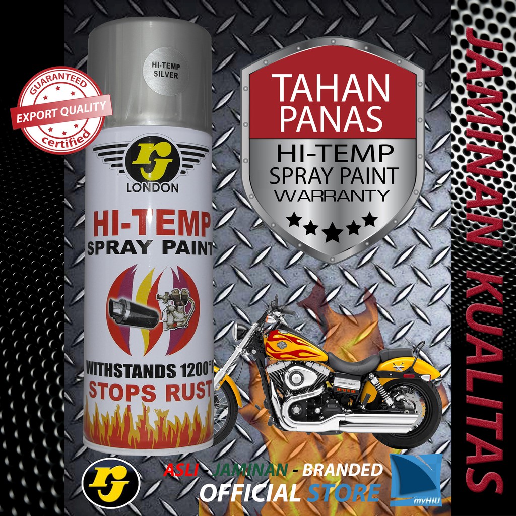 Cat Anti Panas 400cc Warna SILVER Tahan 650 Derajat Celcius - High Temperature Spray Paint RJ LONDON