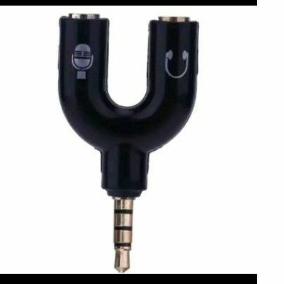 jack 2 in 1 spliter audio buzer - spliter splitter U - aux shape 3.5mm ke headphone mic stereo