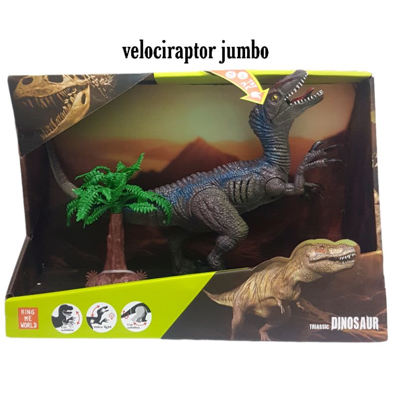 Mainan Anak Dinosaurus Tyrannosaurus T-rex Carnotosaurus Velociraptor Bunyi Lampu