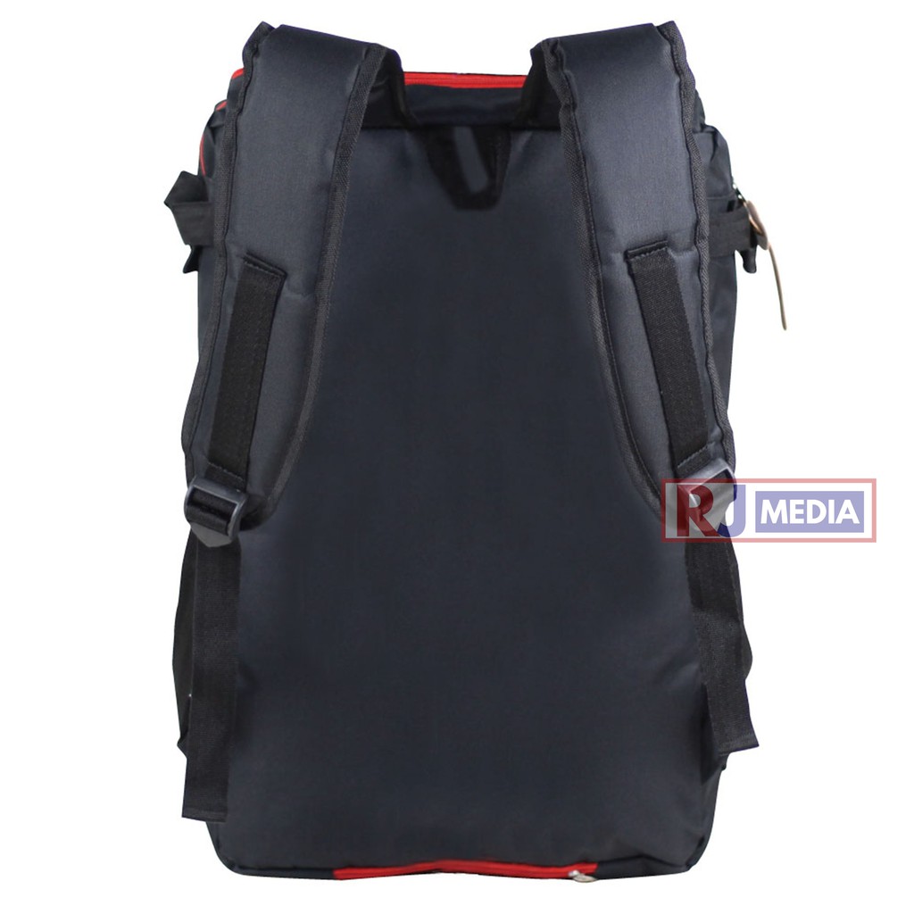 Tas Ransel Sekolah Pria Sano Distro Hitam Tas Ransel Pria Tas Punggung Keren Stylish Trendy Backpack Kekinian Keren Bahan Tebal Bonus Rain Cover