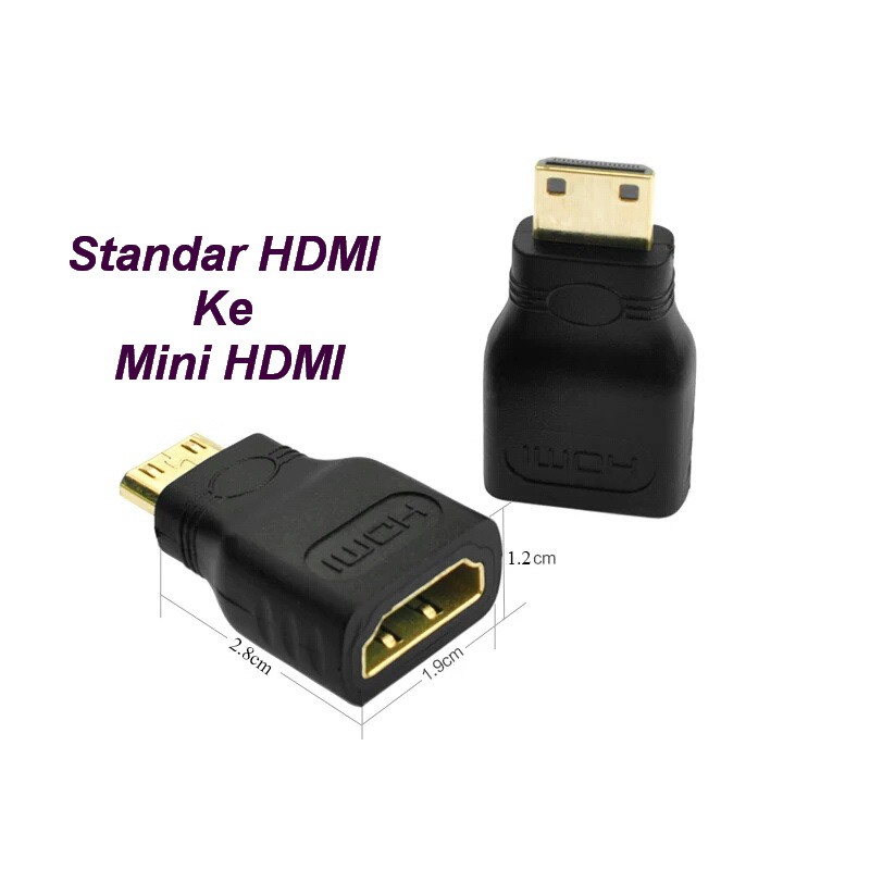 Sambungan Kabel HDMI Dari Standar Ke Mini HDMI
