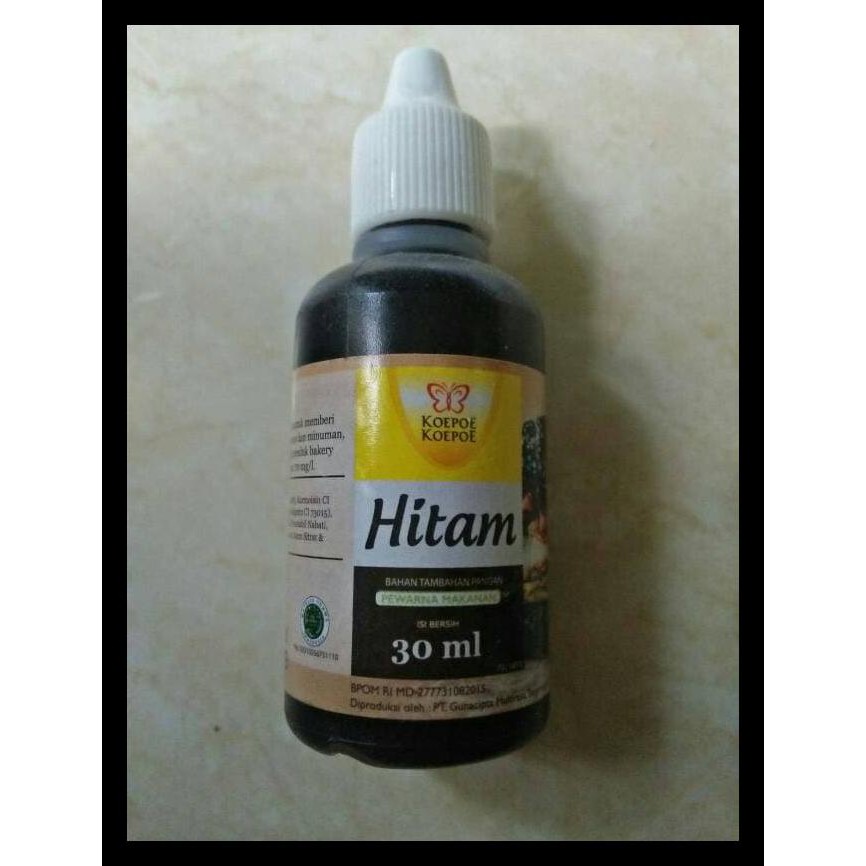 

PEWARNA HITAM+KOEPOE-KOEPOE 30ML+UNTUK MAKANAN DAN MINUMAN KODE 1345