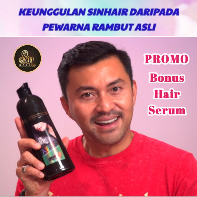 Sinhair Shampoo Original Japan Penghitam Rambut Anti Uban 500 ml Sampo Shin Hair Pewarna Rambut Herb