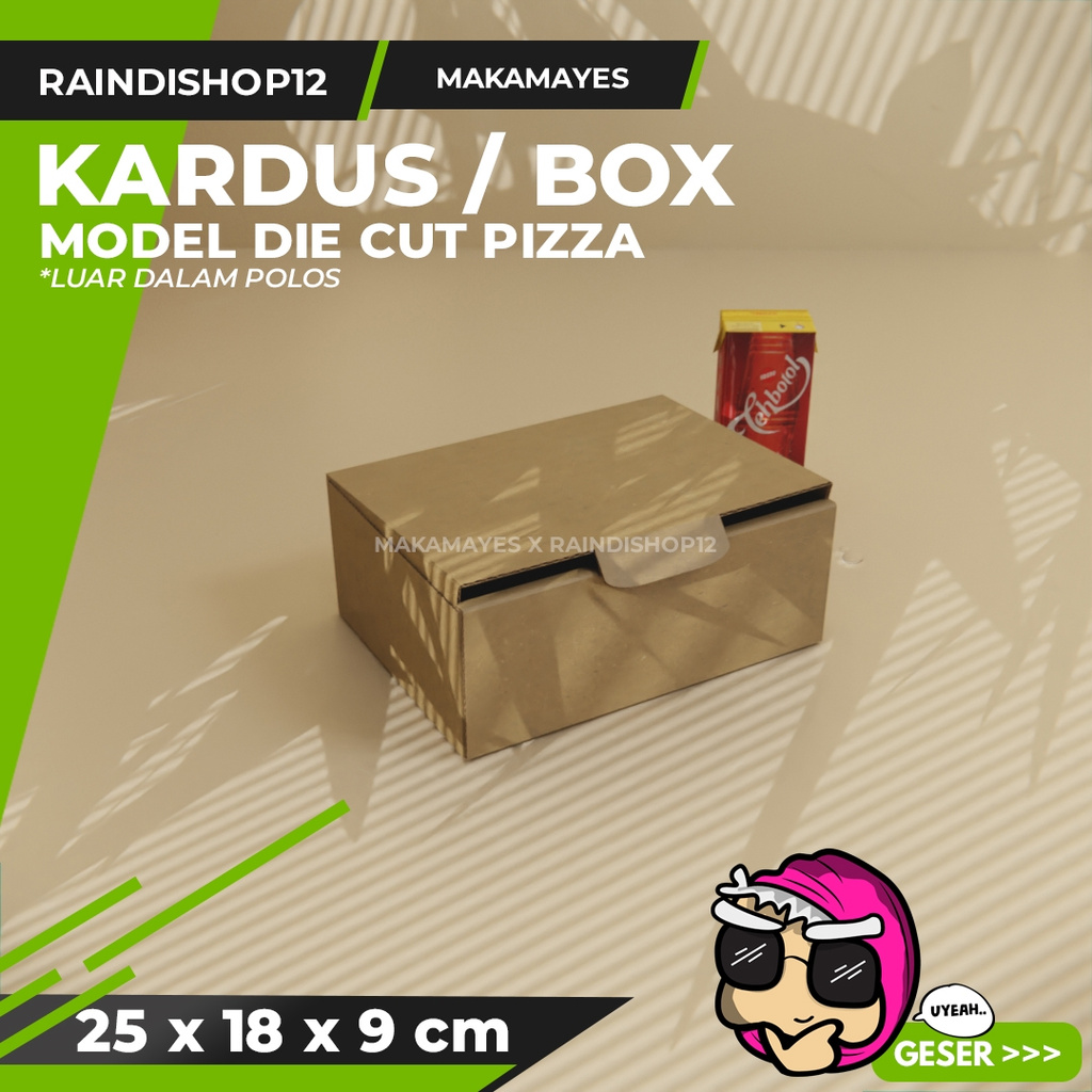 

BOX 25 X 18 X 9 CM KARDUS DIE CUT PIZZA KEMASAN PACKAGING KADO