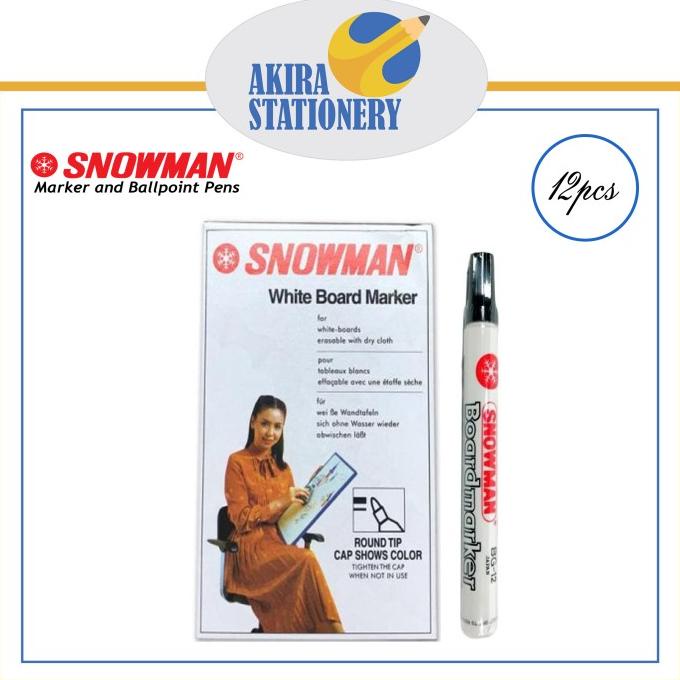 

Office & Stationery | Alat Tulis | Spidol Snowman Bg 12 Board Marker / Papan Tulis Non Permanent (12 Pcs) | Best Seller