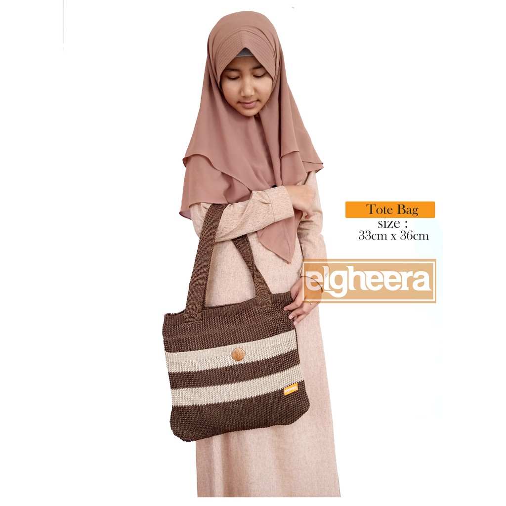 tote bag rajut/double furing/full furing