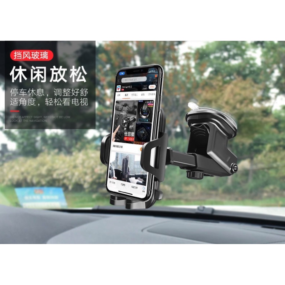 Adda Home - Dudukan Hp Mobil Tempel Kaca Jepit Tripod Handphone Stand For Car