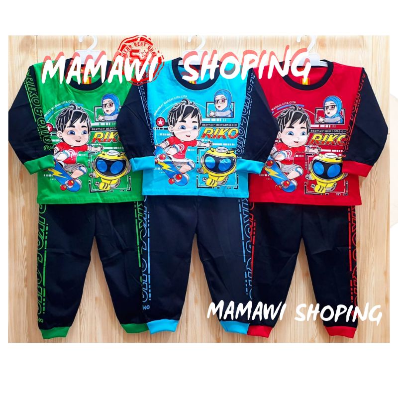 SETELAN BAJU ANAK RIKO THE SERIES PANJANG / PIYAMA BAJU TIDUR RIKO THE SERIES MODEL TERBARU