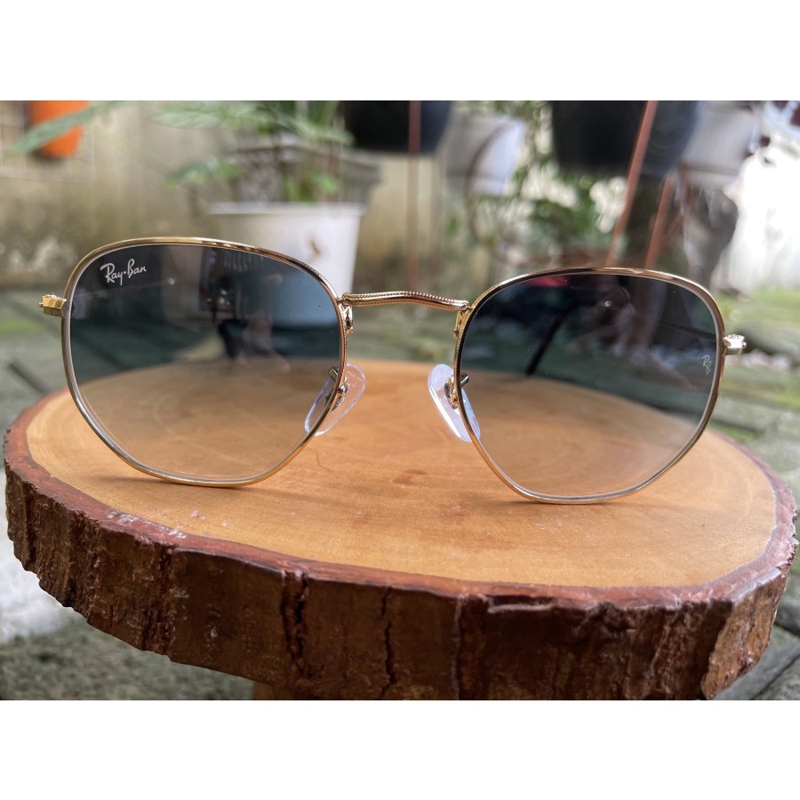 Rayban hexagonal gold lensa hitam gradasi original