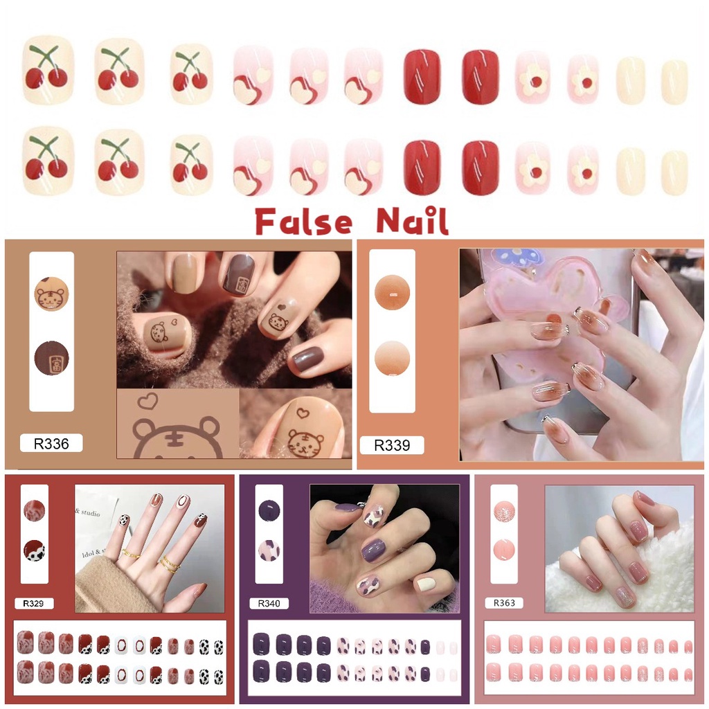 24pcs Kuku Palsu DIY Untuk Nail Art