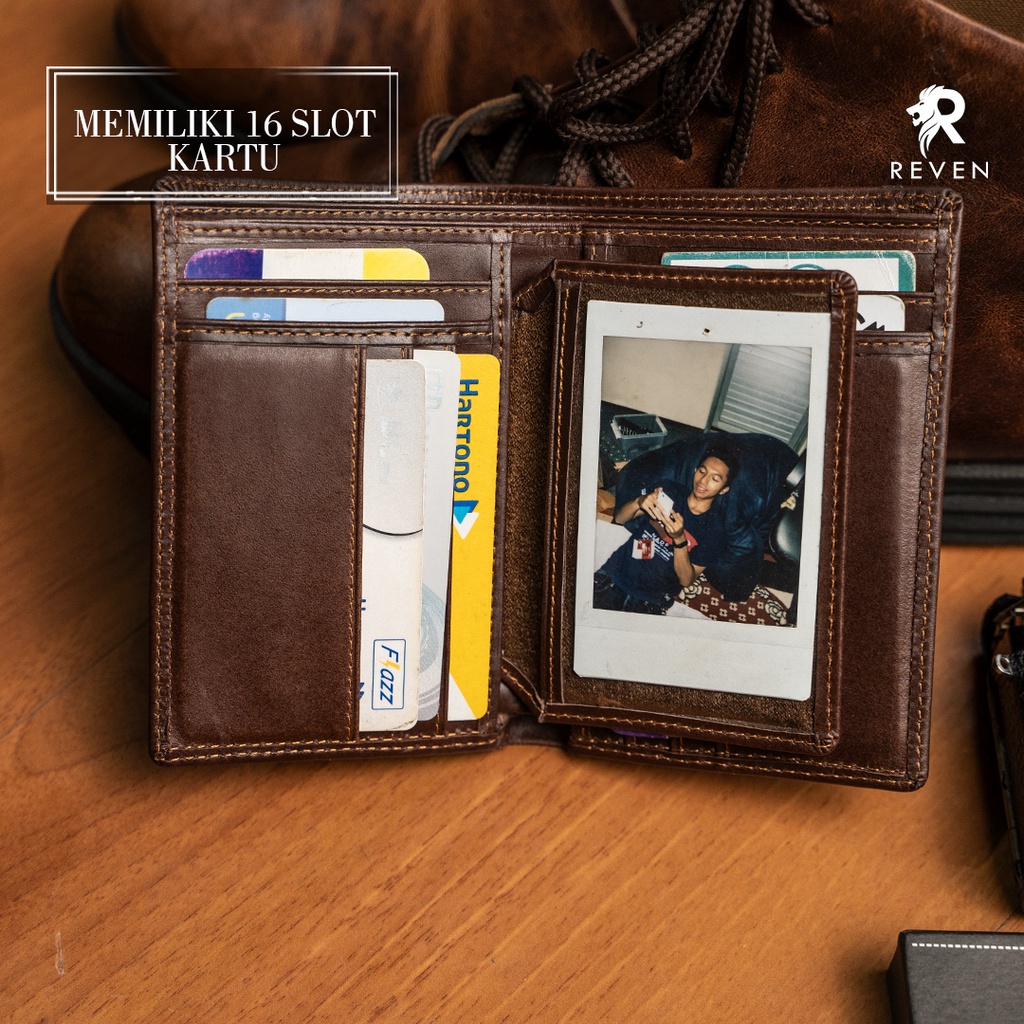 Dompet Kulit Premium Wallet 16 SLOT CARD Fashion Cowok Pria Full Kulit Asli Original Branded Stylish