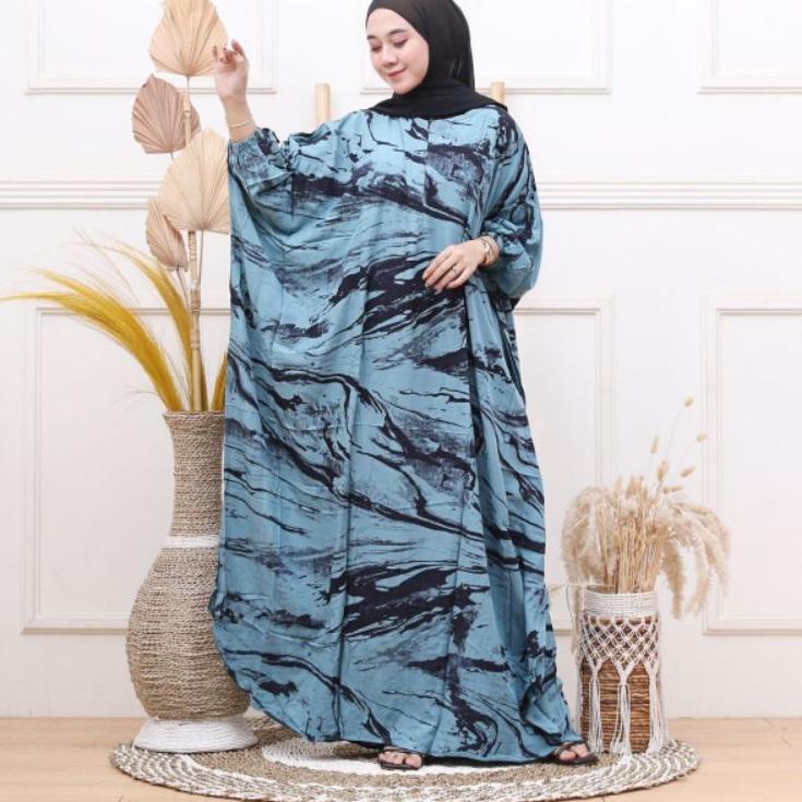 {MUR.27Ma22ᴿ} Kaftan Reghina / Gamis Kaftan Rayon / Resleting Depan / Ld 130 Jumbo