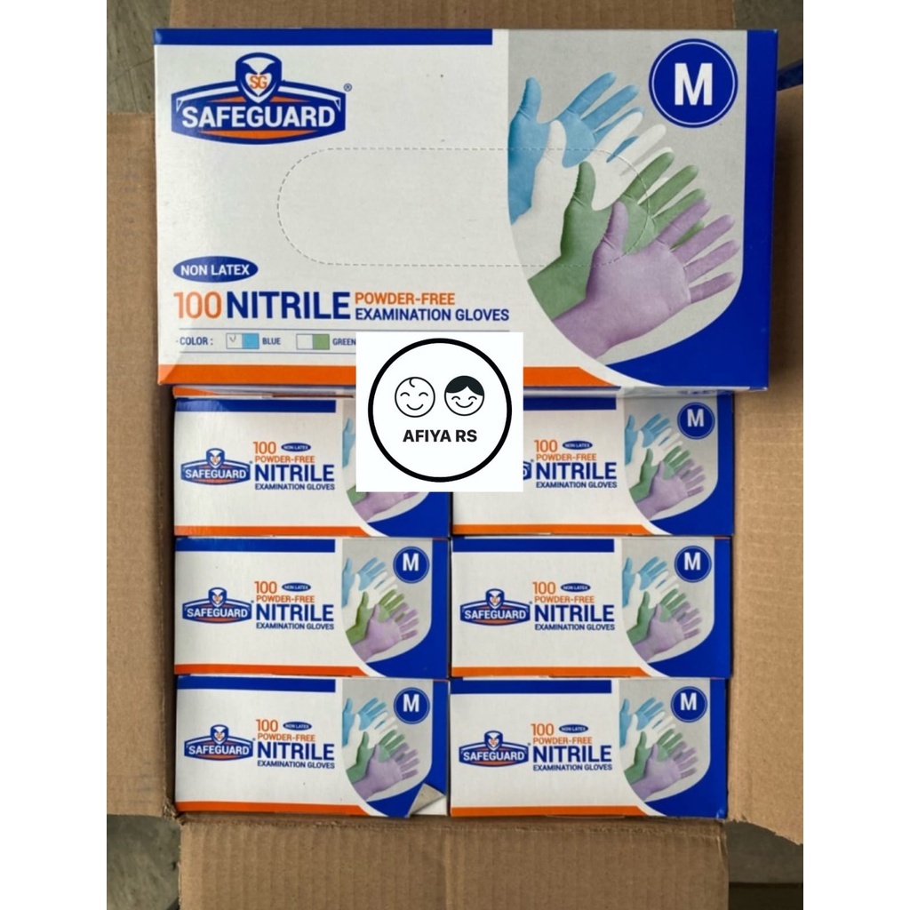 Sarung Tangan Nitrile Safeguard Free Powder 100 Pcs