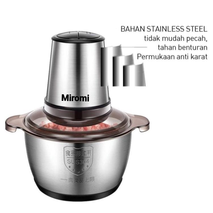 Blender daging serbaguna 2 Ltr bahan stainless steel MIROMI