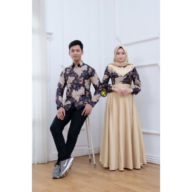 GAMIS BATIK COUPLE ABELLA GOLD