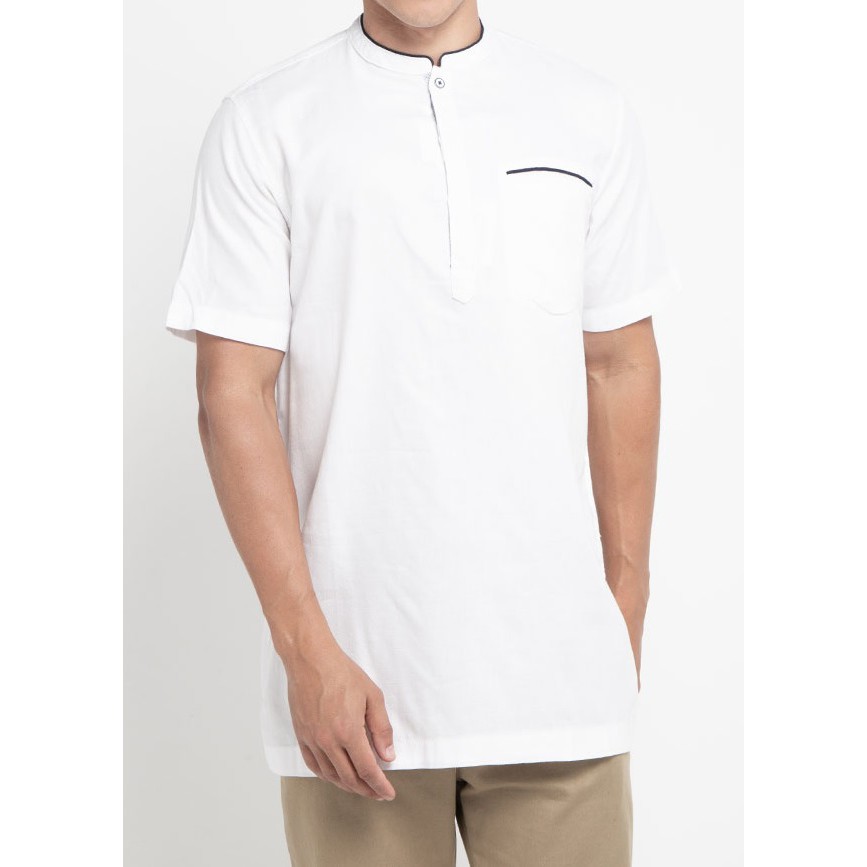 Kemeja Koko Putih Lengan Pendek Lois Jeans Original