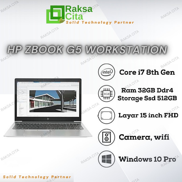 Hp ZBook 15u G5 Core i7 Gen8 Ram 32GB Ssd 512GB