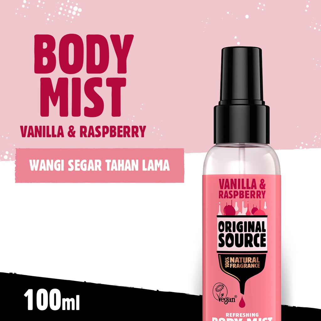 Original Source Body Mist Vanilla & Raspberry 100ml | Shopee Indonesia
