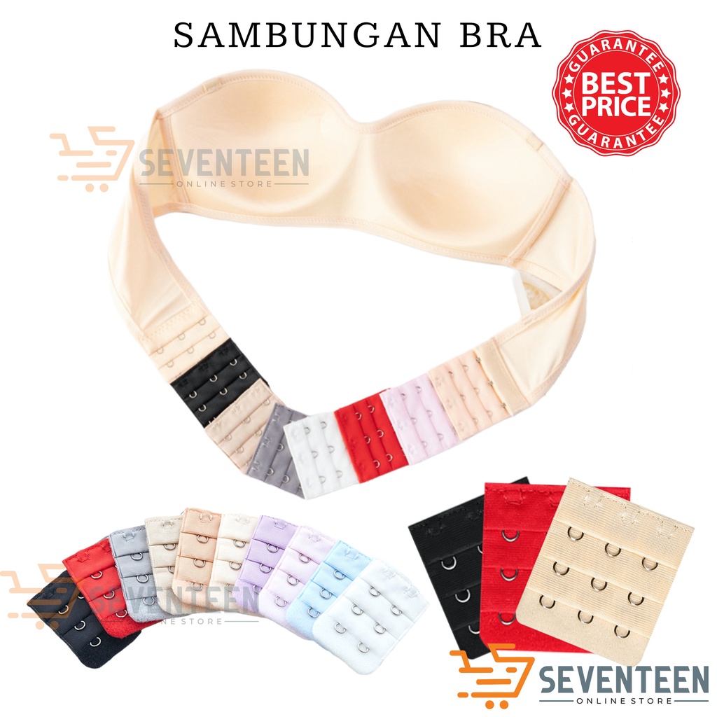 SEVENTEEN SAMBUNGAN KAIT BRA 2 BARIS 3 BARIS PENGAIT BRA KUTANG 2 KAIT 3 KAIT PENYAMBUNG BRA EXTENSION PENGAIT TALI BRA GROSIR