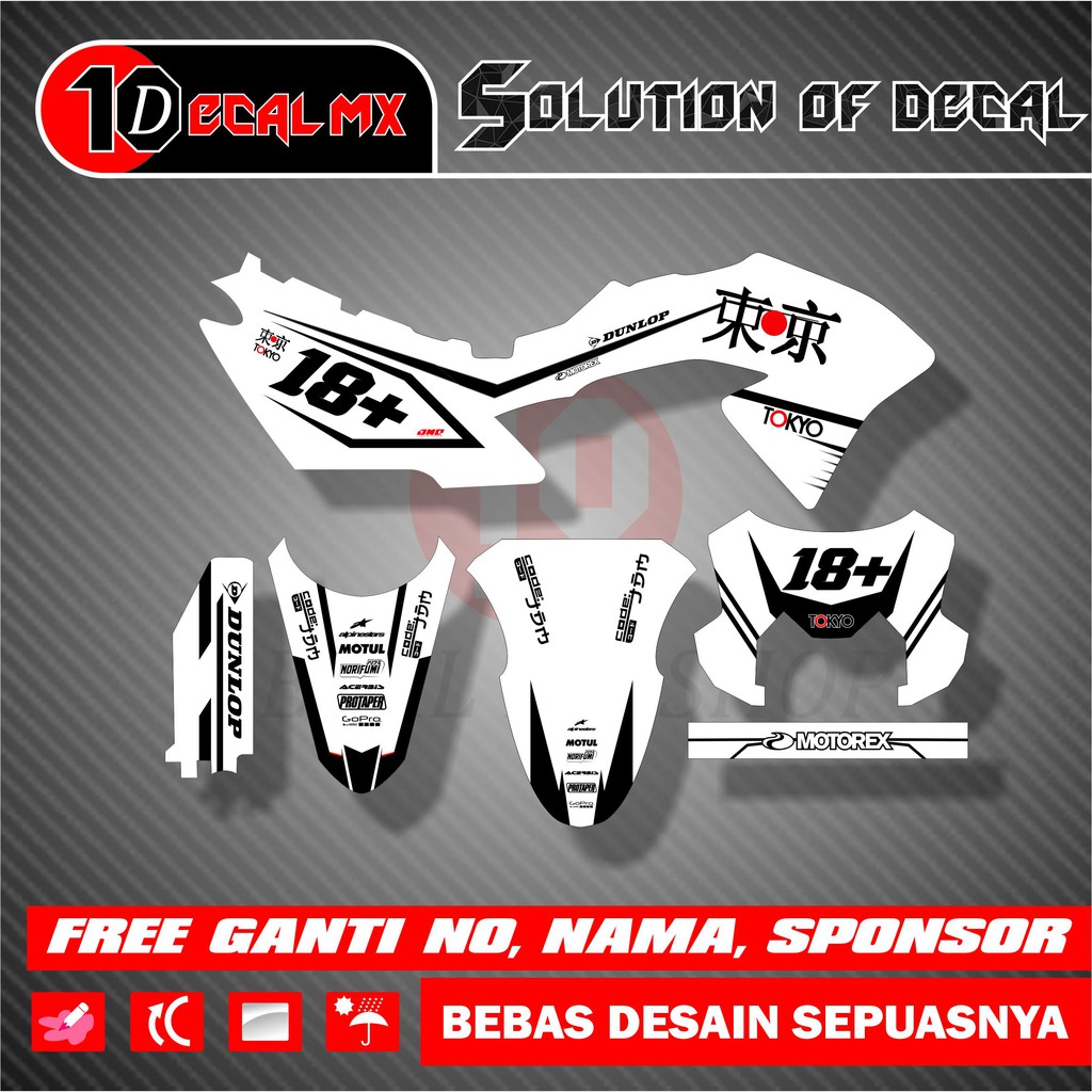Decal Klx Bf Full Body Putih Simple