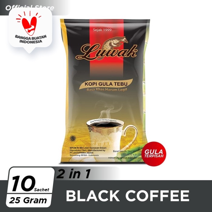 

H2J0U2J1U Kopi Luwak Plus Gula Tebu Black Coffee Bag 10X25Gr HyYj