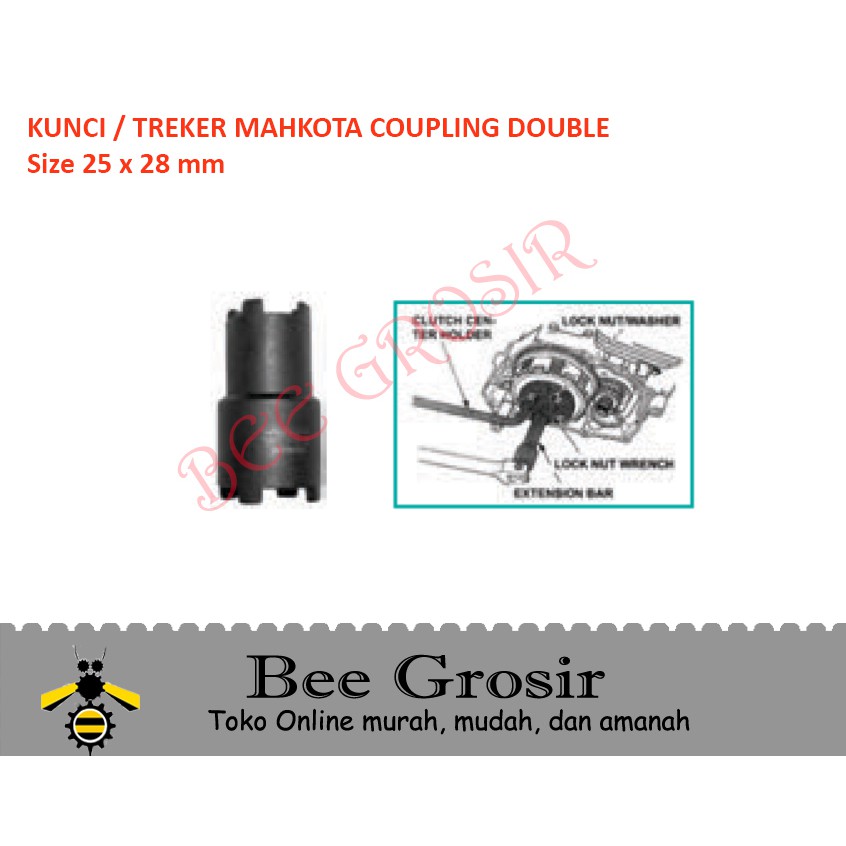 Treker Coupling Double - Kunci Mahkota 25 x 28 mm Wipro W8828