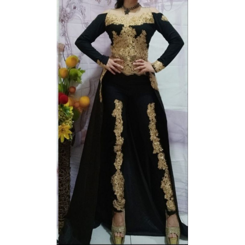 baju penyanyi/dres penyanyi/celana penyanyi/stelan celana hitam ekor