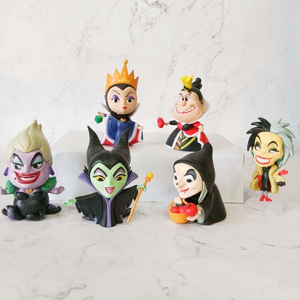 Agustina Villains Series Action Figure Kid Hadiah Mainan Anak Anime Penyihir Jelek Miniatur Ornamen Desktop Ratu Jahat Maleficent Model Mainan Patung Anime