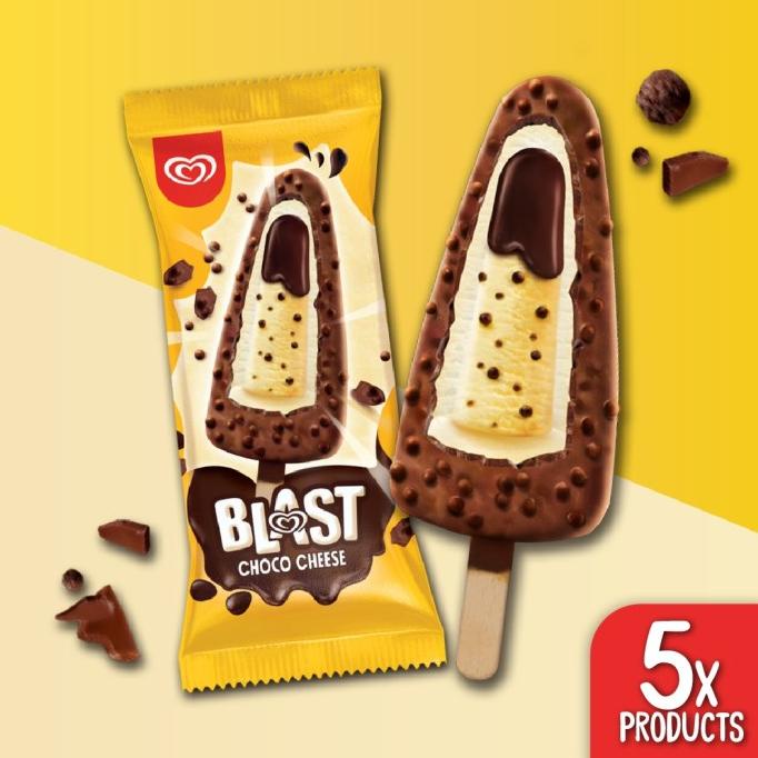 

windytriastuti13 5 Wall's Blast Choco Cheese Ice Cream 70 ML - Es Krim Wall's TERLARIS TERPERCAYA ORIGINAL