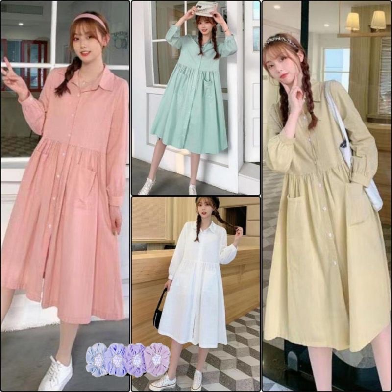 MAXI DRESS KATUN POPLIN IMPORT PREMIUM