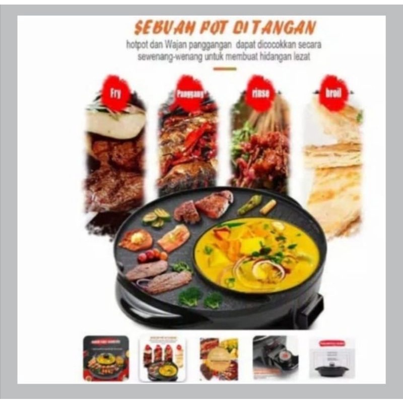 Grill Pan/Panci BBQ 2 in 1/Electric Hot Pot And Grill 2 in 1