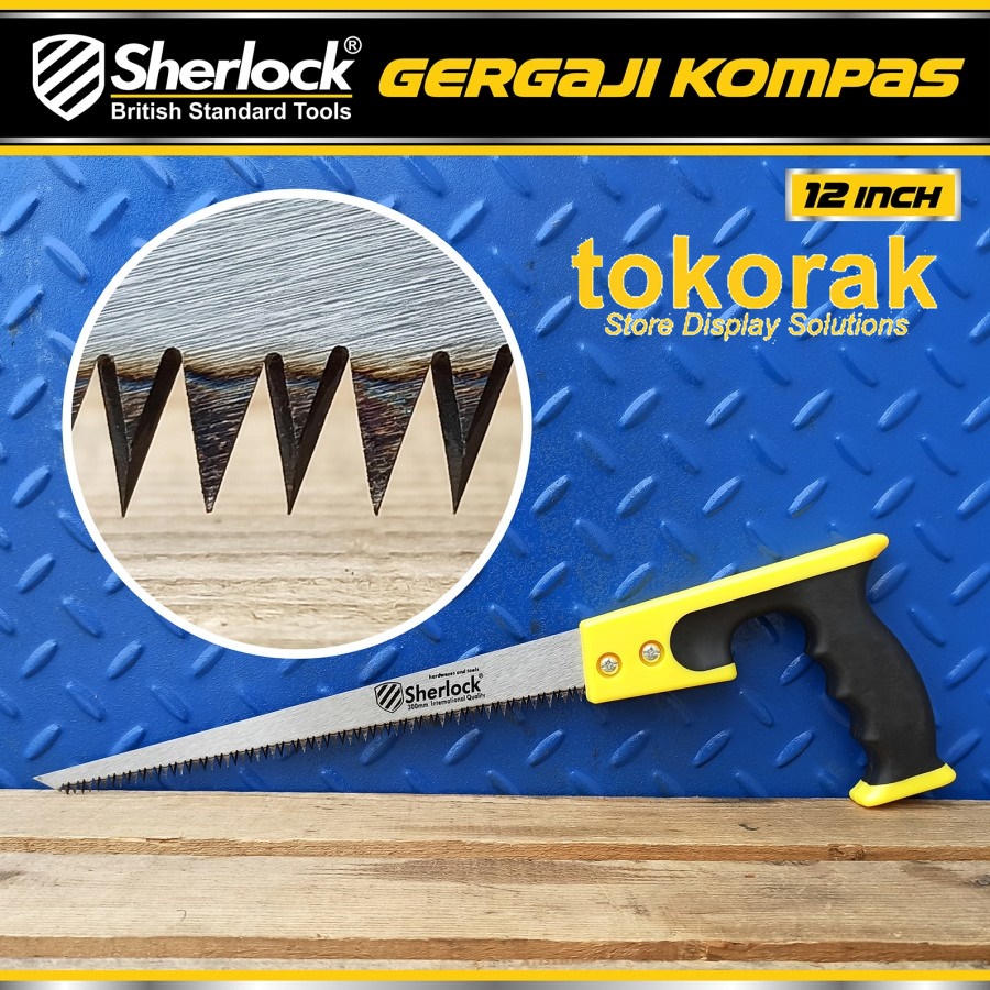 GERGAJI KAYU SHERLOCK 12 INCH GERGAJI SERBAGUNA GERGAJI KOMPAS COMPASS