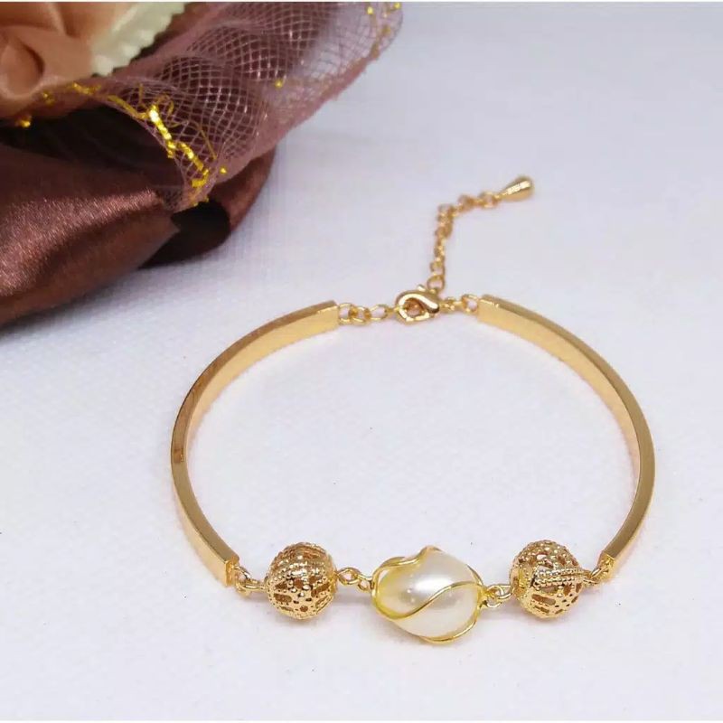 gelang mutiara asli lombok gelang rhodium model paloma gelang mutiara tawar