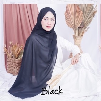 Bella Pashmina New  Fashion Muslim Pashmina Bella Double Hycon-Black