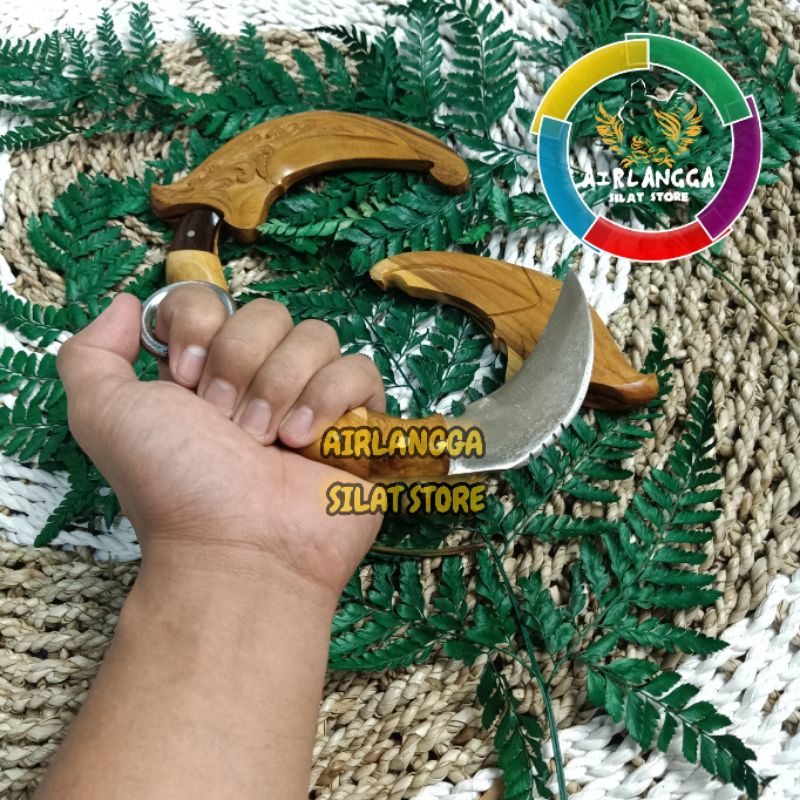 karambit lokal khas peraga silat tajam 2 sisi