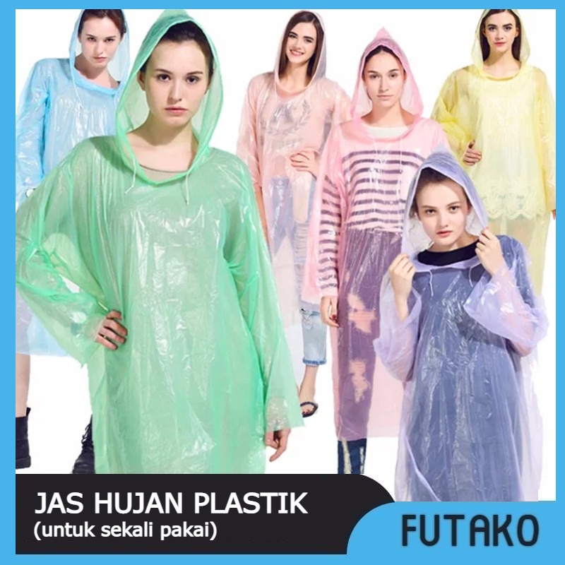 FUTAKO Jas Hujan Plastik / Raincard / Jas Hujan Sekali Pakai