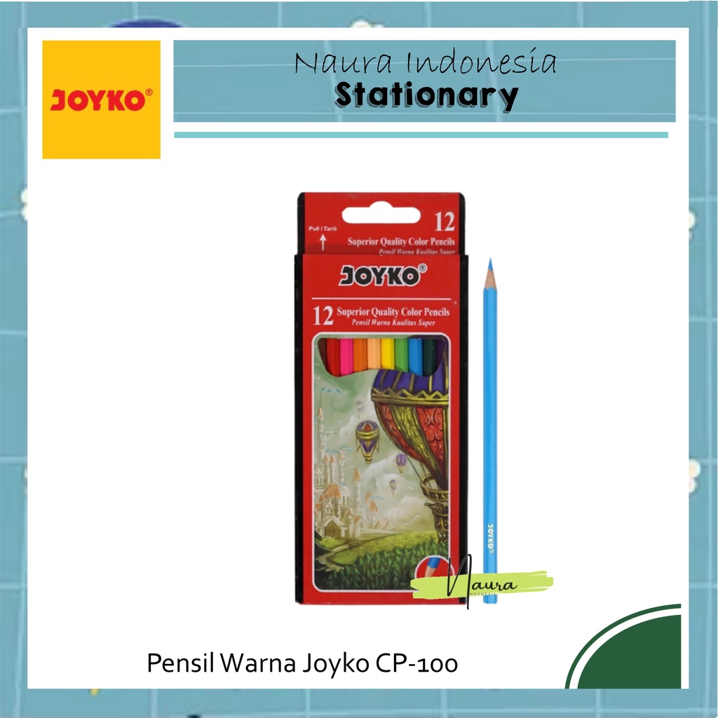 

PENSIL WARNA JOYKO CP-100 12 SUPERIOR | JOYKO 12 WARNA CP-100 | PENSIL WARNA JOYKO CP-100