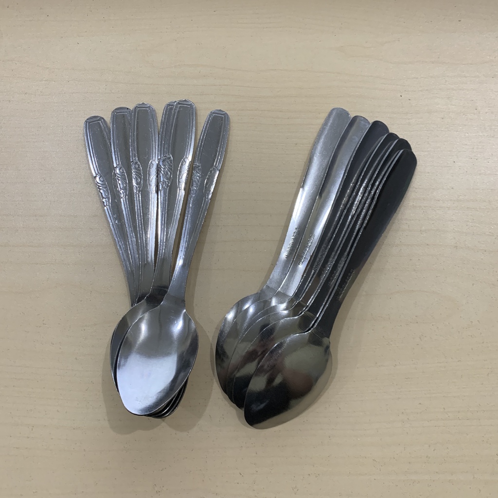 [BISA COD] PROMO Sendok Makan Isi 12 Pcs Stainless Tebal 373 30gr Anti Karat Bahan Tebal Murah Terjangkau