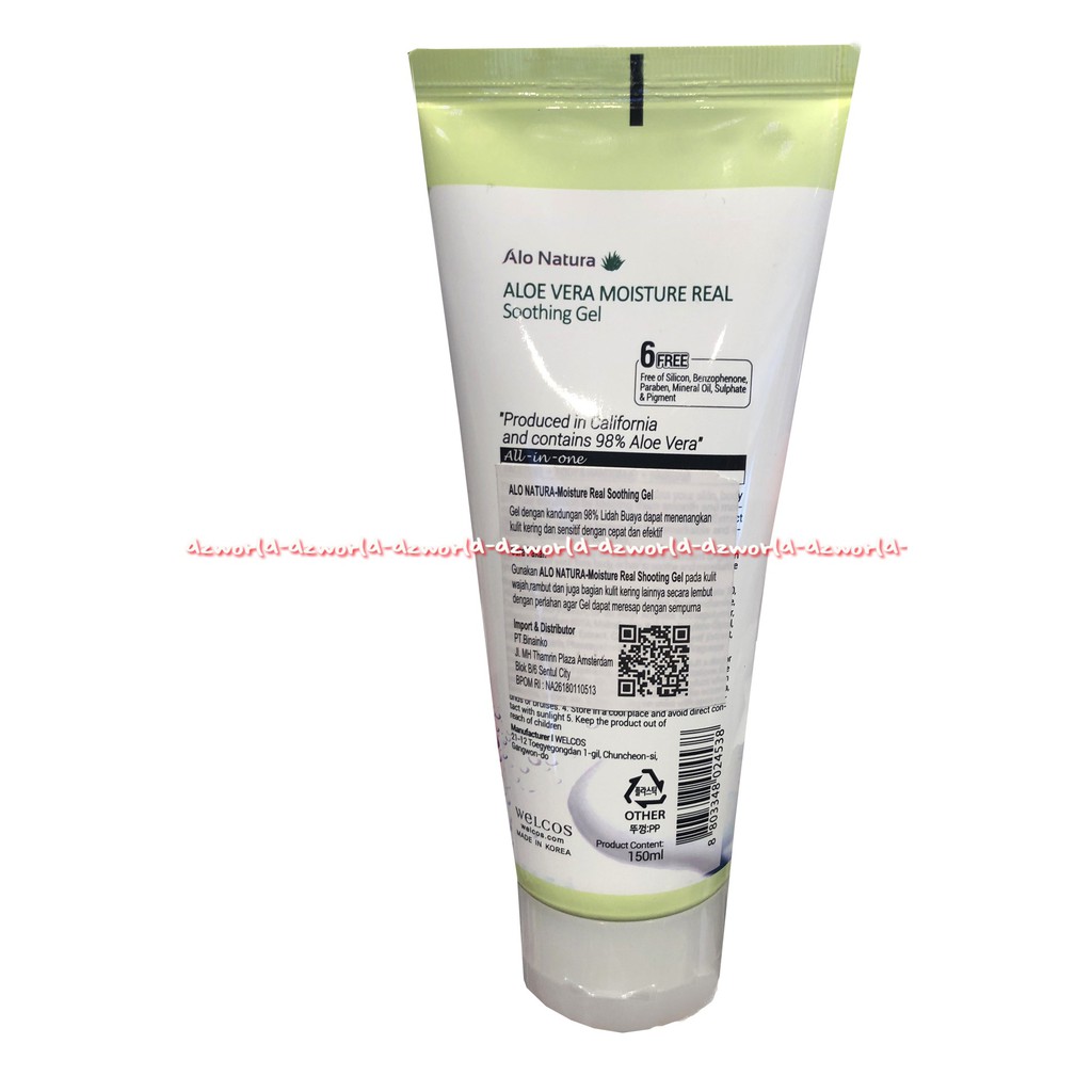 Aloe Nature 150ml Aloe Vera 98 Moisture Real Soothing Gel Aloevera