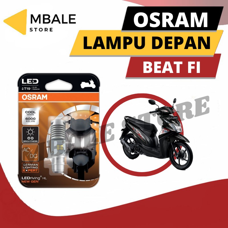 lampu depan led motor beat karbu, beat fi, beat esp original osram