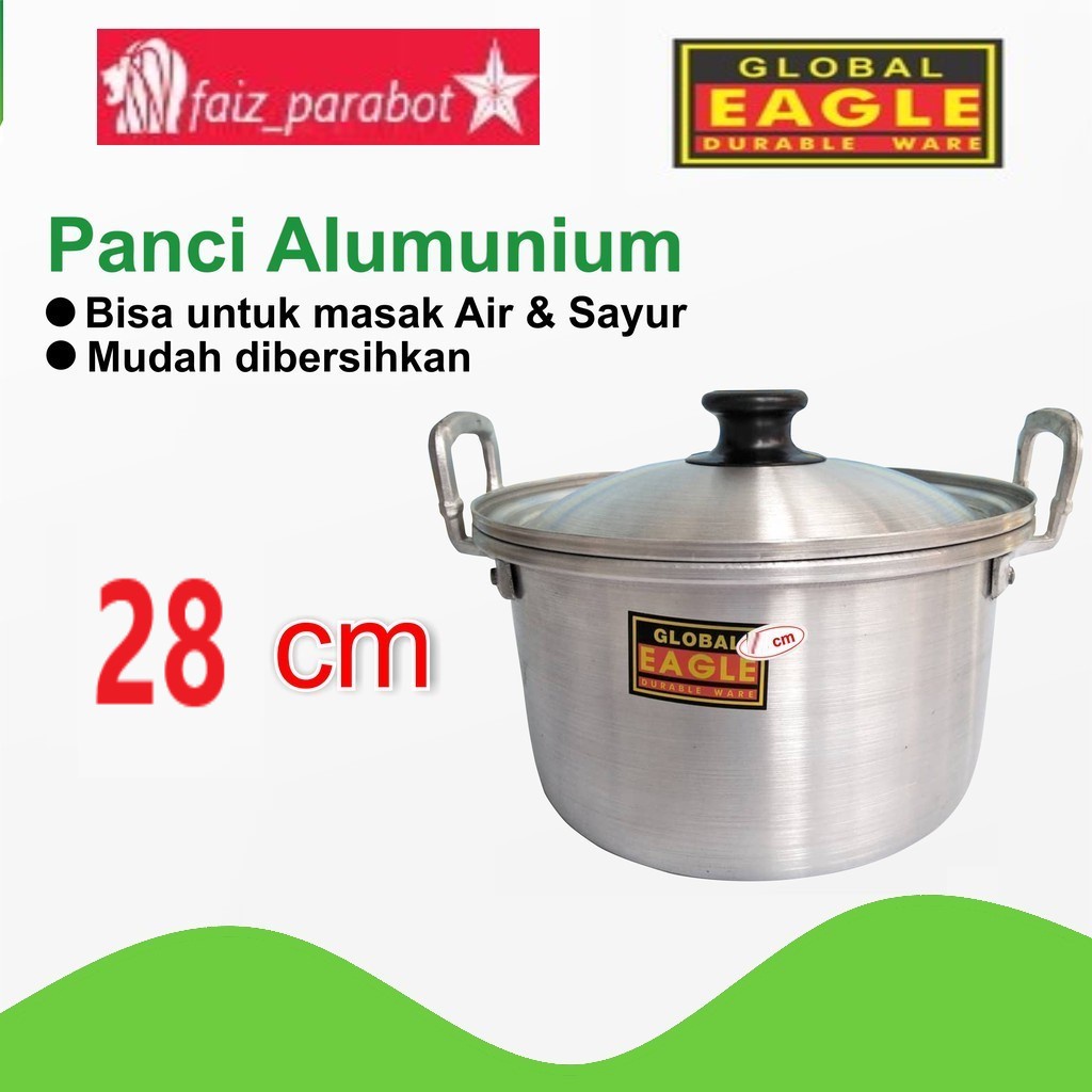 Panci TL Aluminium 16 18 20 22 24 26 28cm Global Eagle / Panci Sayur / Panci Kuah / Panci Masak Air / Panci Mie Rebus