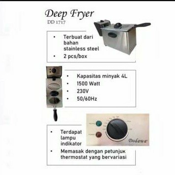 Dodawa Deep Fryer stainless / Alat penggorengan listrik / alat rebus mie