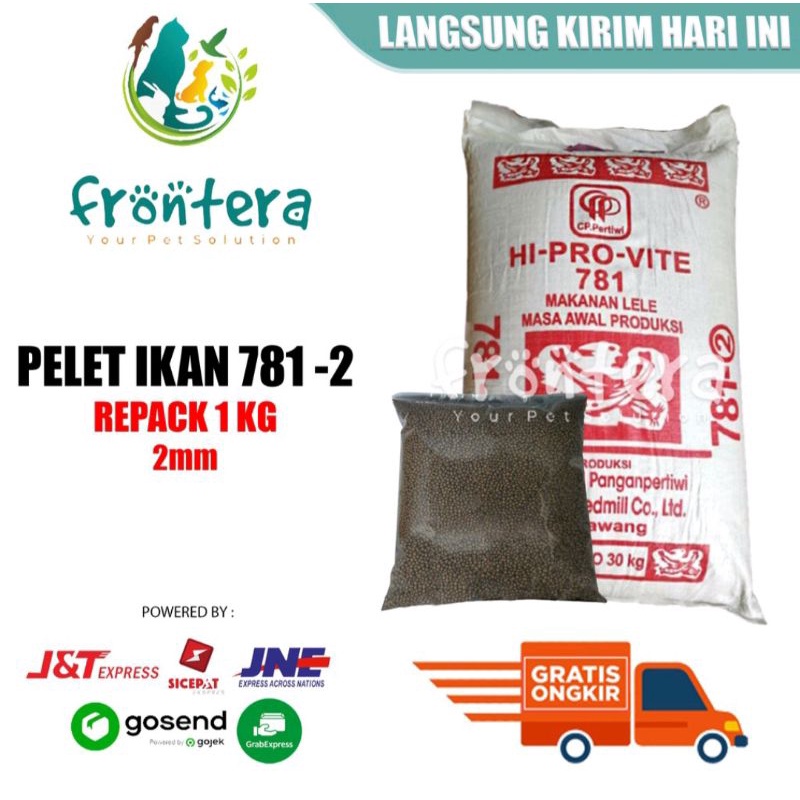 pelet ikan 1kg lele mujaer nila patin 781-2 pakan pur bulat