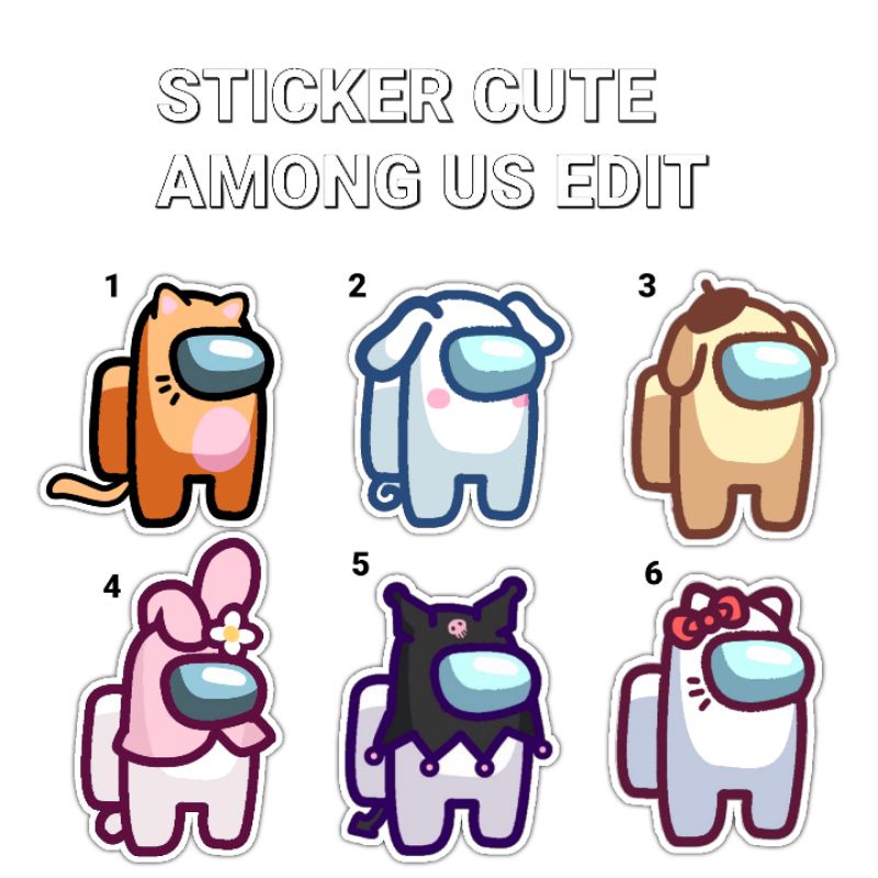 

CUTE STICKER AMONG US EDIT KUROMI, HELLO KITTY