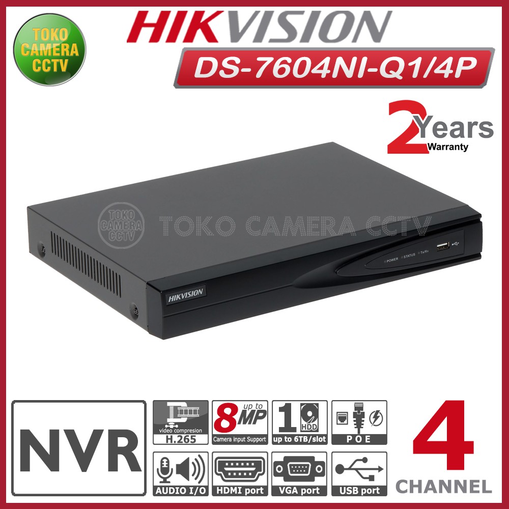 NVR HIKVISION 4 CHANNEL DS-7604NI-Q1-4P POE