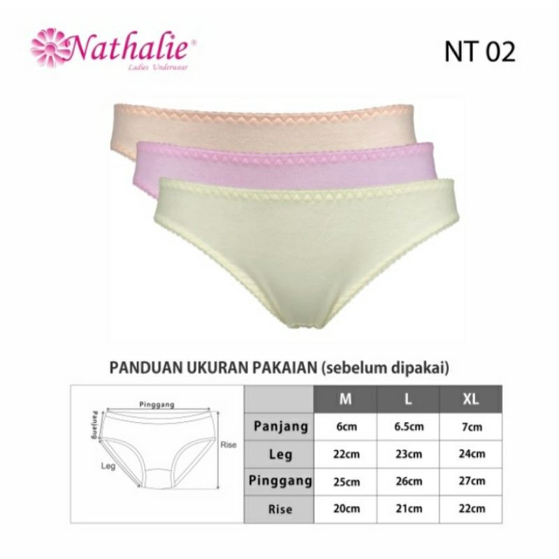 CELANA DALAM WANITA MODEL MINI/CD NATHALIE ISI 3 PCS
