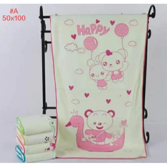 handuk bayi microfiber lucu lembut dan lebar RILEX 50x100 (RANDOM)