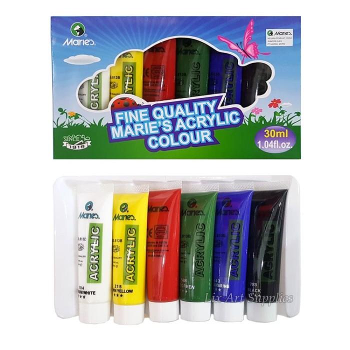 

STOK BARU! MARIES FINE ACRYLIC COLOR SET 6 X 30ML (81306B) ALAT LUKIS MURAH TERLENGKAP AL3