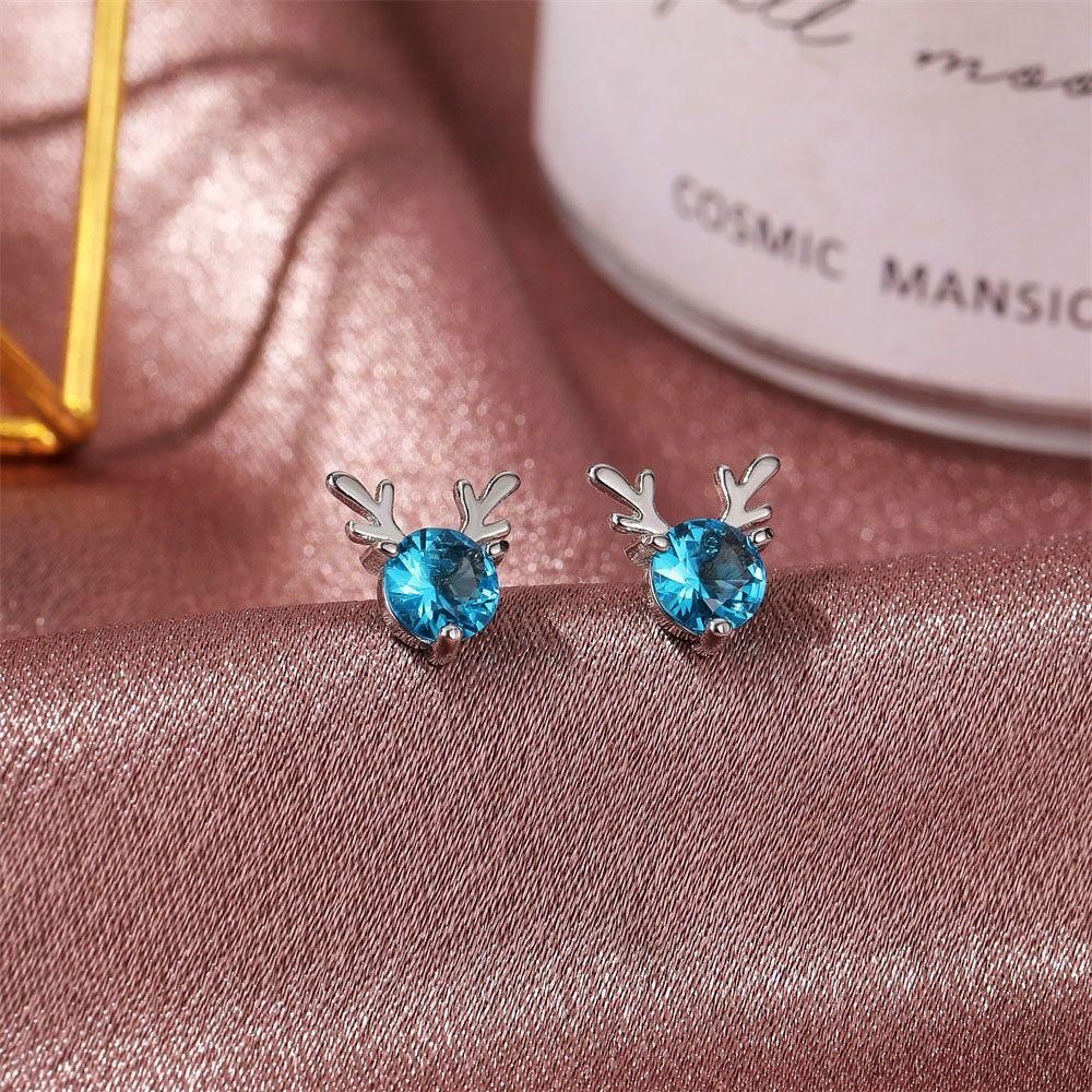 Lily 1pasang Tanduk Ear Studs Perhiasan Hadiah Natal Untuk Wanita Gadis Yilu Has You